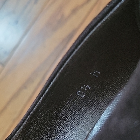 VINTAGE JOAN HEPBURN PUMPS METALLIC BROWN LEATHER / SUEDE ITALY SIZE 8.5 M - Picture 13 of 14